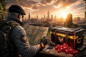 Projets créateurs The Division 2 : agent consultant une carte de New York pour optimiser ses déplacements et récupérer plus rapidement des récompenses exotiques.